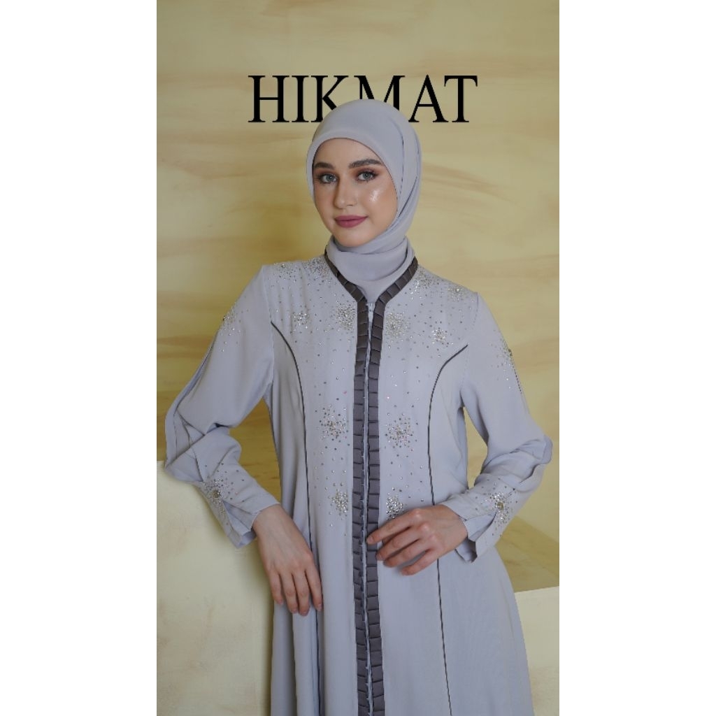 Hikmat Original Fashion A2622- Abaya Hikmat  - Noerbutikmuslim - Gamis lebaran - Gamis Mewah - Gamis