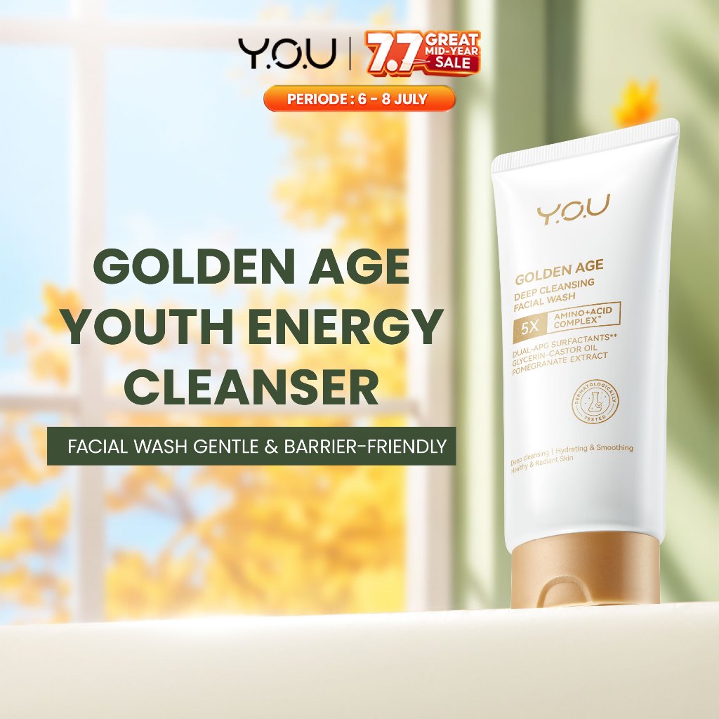 Y.O.U Golden Age Deep Cleansing Facial Wash 100g Facewash low pH dengan formula gentle yang membersi