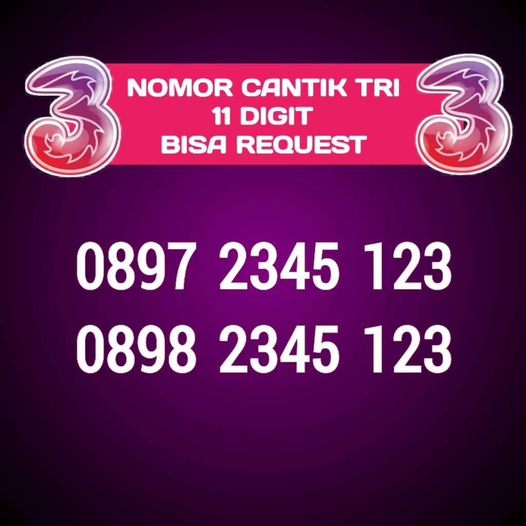 nomor cantik tri 11 digit bisa request