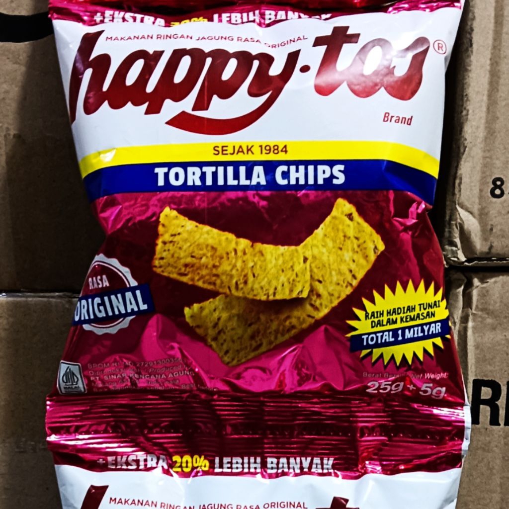 Happy Tos/Happy Tos Rasa Jagung Original/Happy Tos Tortilla Chip/Happy Tos 2000-an 1 Renteng isi 10