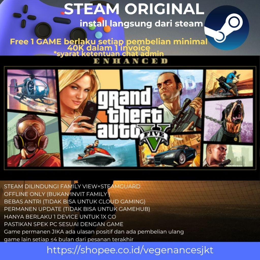 Grand Theft Auto V Enhanced Gta 5 PC Game Original + Latest Update