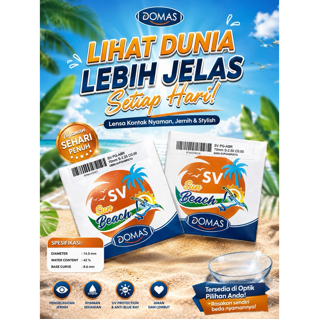 Lensa kacamata Domas Bluechromic sun beach