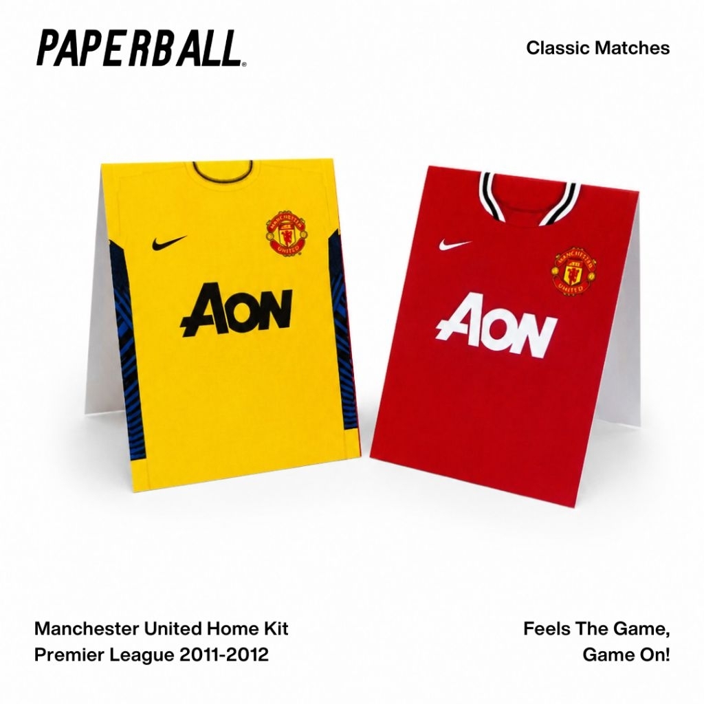 Classic Manchester United Home Premier League 2011-2012 Classic Matches Paperball Sepak Bola Kertas