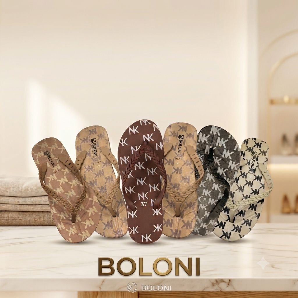Evitta Original Boloni Sandal Full Karet Jepit Wanita Sendal Japit Cewek Perempuan Terbaru