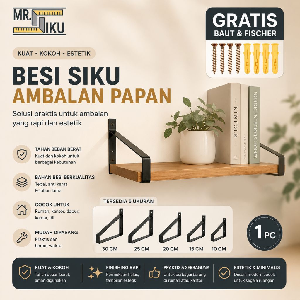 BESI SIKU PAPAN MINIMLAIS / BRAKET SIKU