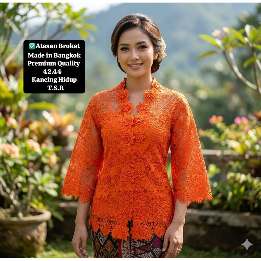 ATASAN KANCING DEPAN BROKAT BANGKOK PREMIUM