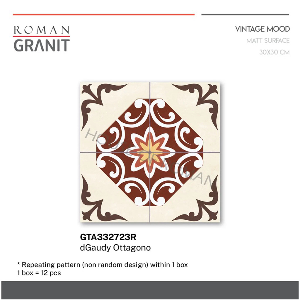 Roman granit dgaudy ottogono /Roman granit 30x30 /Granit roman motif batik