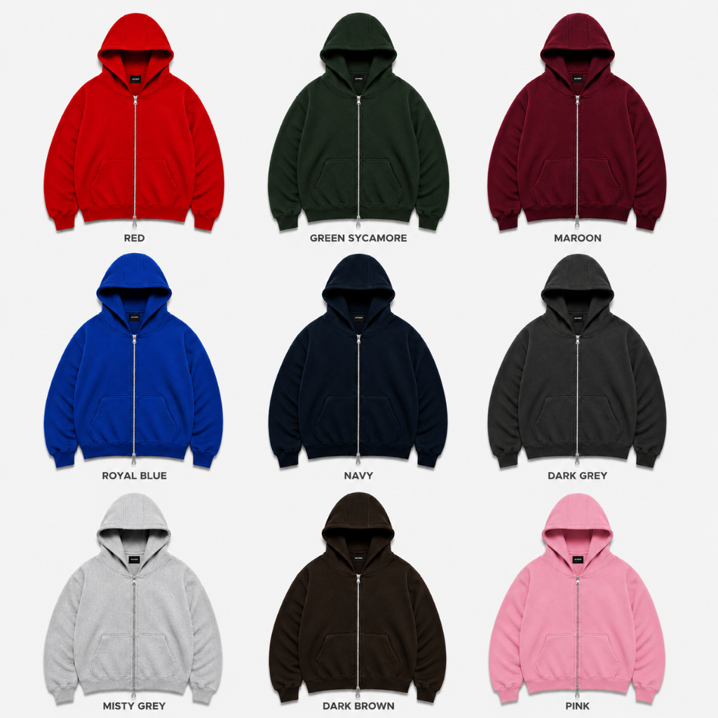 SAFFATH - Essential Double Zip - basic Hoodie zipper boxy