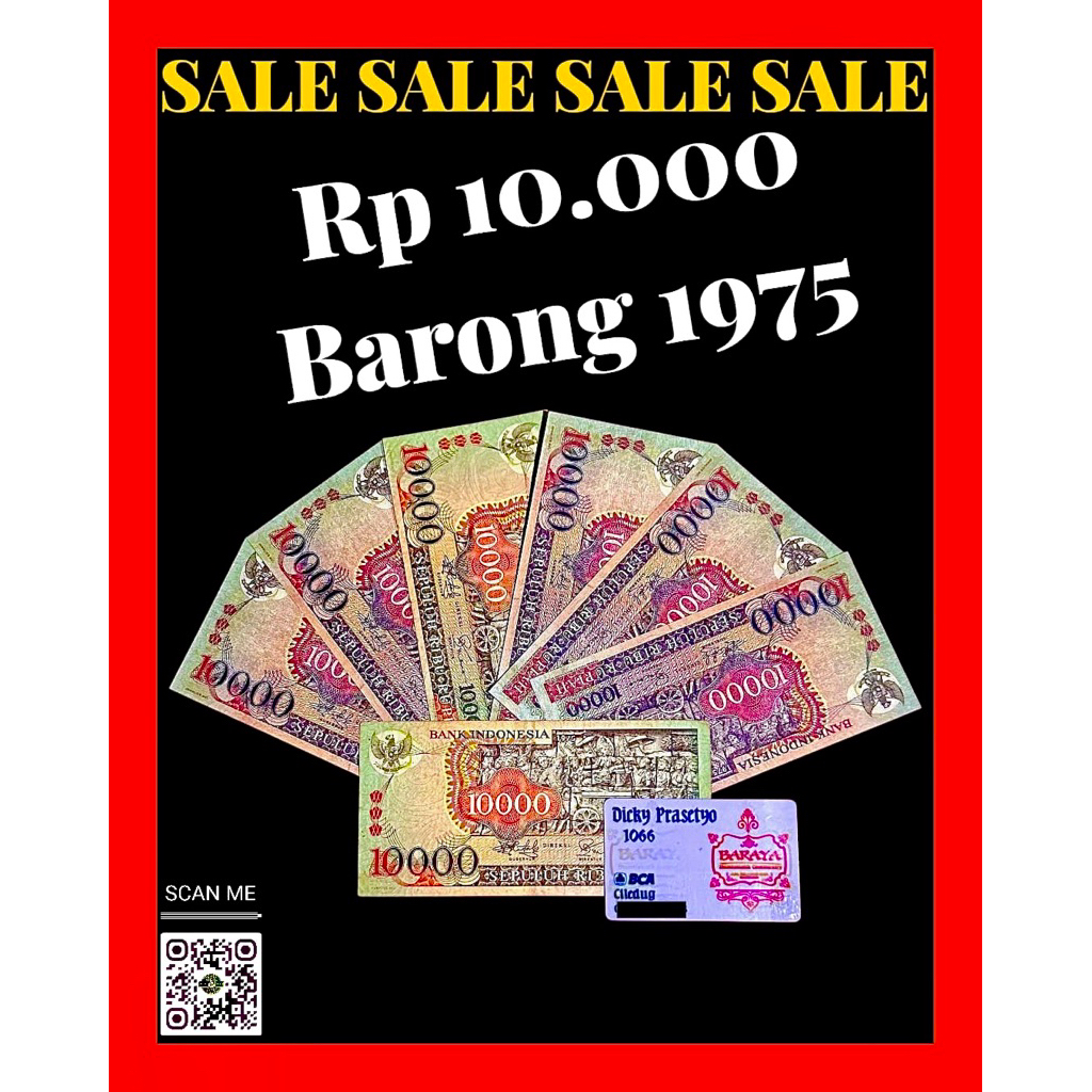 KUNO INDONESIA 10.000 RUPIAH BARONG 1975