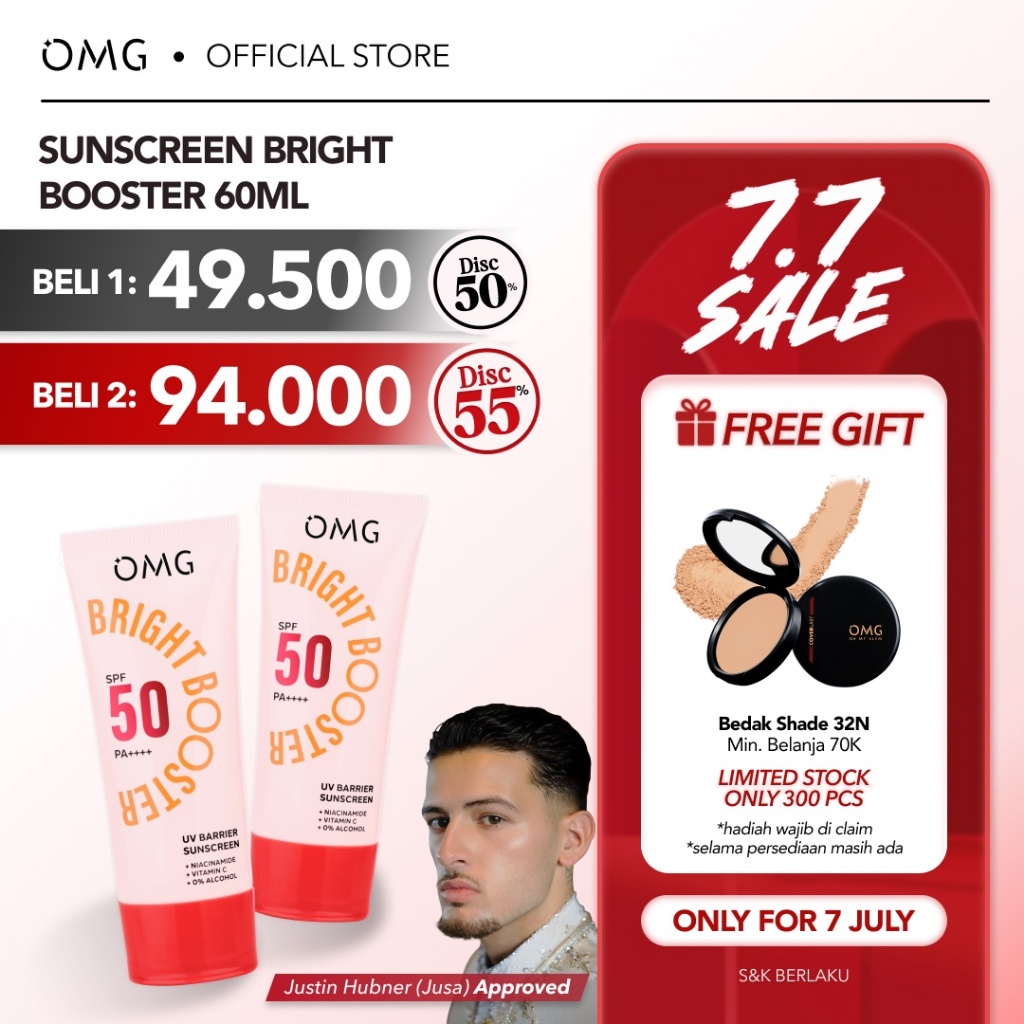 OMG OH MY GLOW UV Barrier Sunscreen SPF 50 PA++++  - Sunscreen - Mencerahkan dengan kandungan Serum 