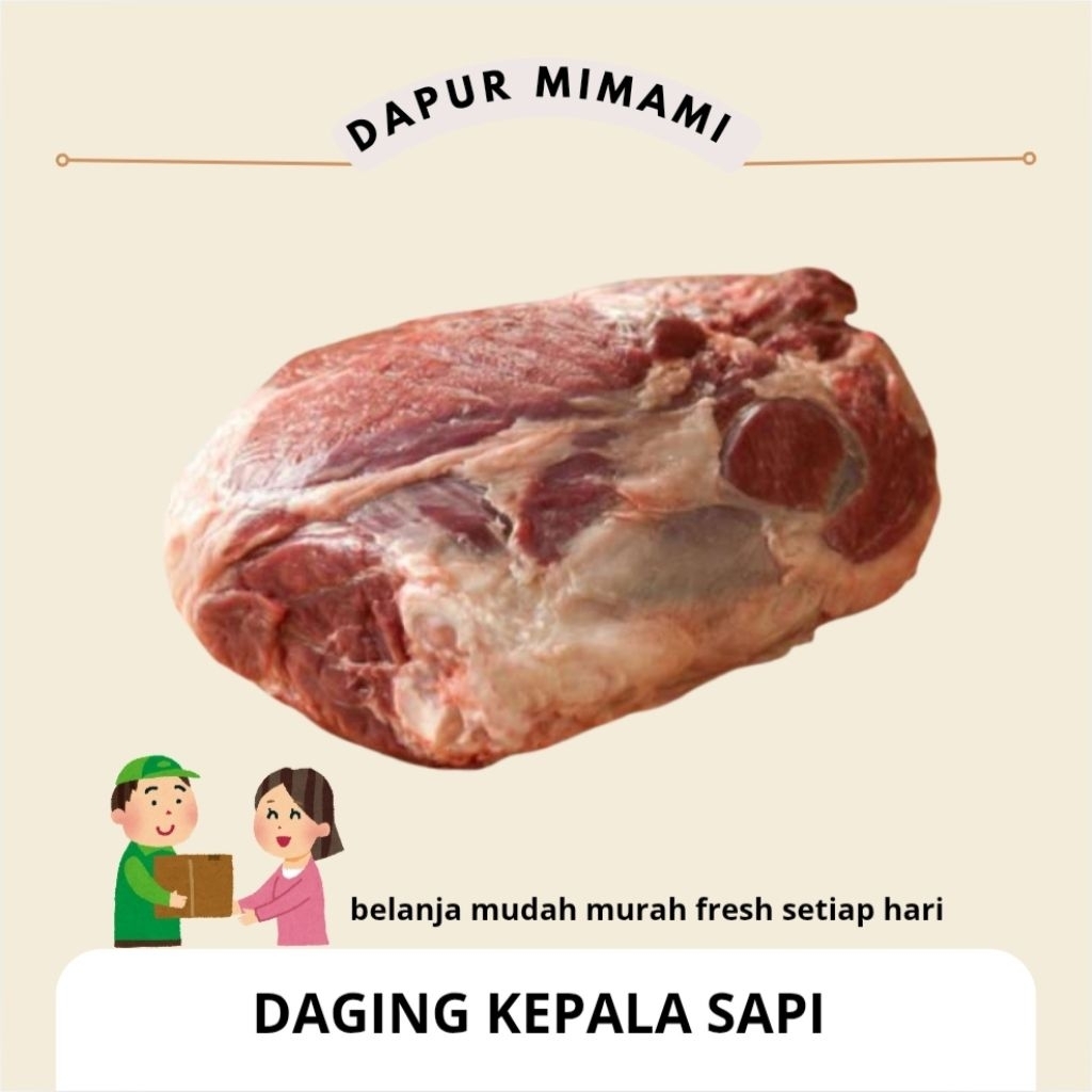Daging Kepala Sapi Segar Cingur / Daging Pipih Kepala Sapi Mentah Fresh Asli / Bahan Masak Gulai Kik