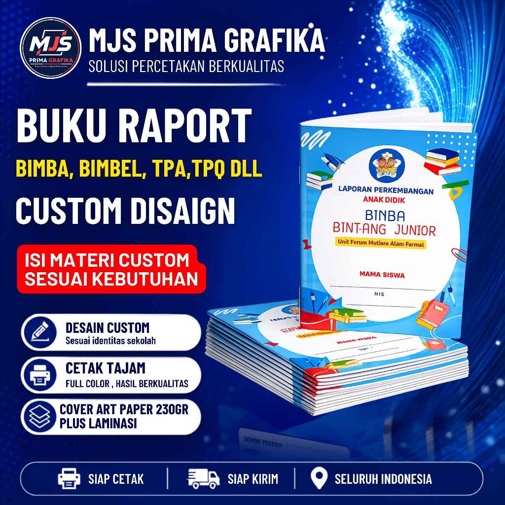 BUKU RAPORT BIMBA,BIMBEL,TPA,TPQ DLL CUSTOM DISAIGN