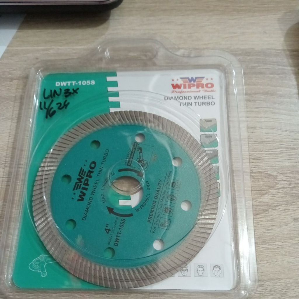 Diamond Wheel Thin Turbo Wipro/Pisau Potong Keramik/ Pisau Potong Keramik 4inch Wipro/Diamond Wheel 