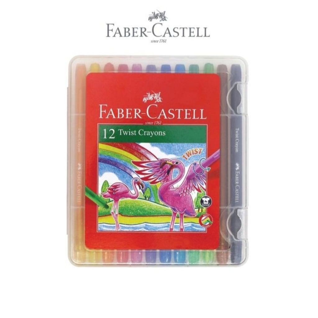 Faber - Castell Twist Crayon Isi 12 Warna / Crayon Puter Faber - Castell isi 12 warna