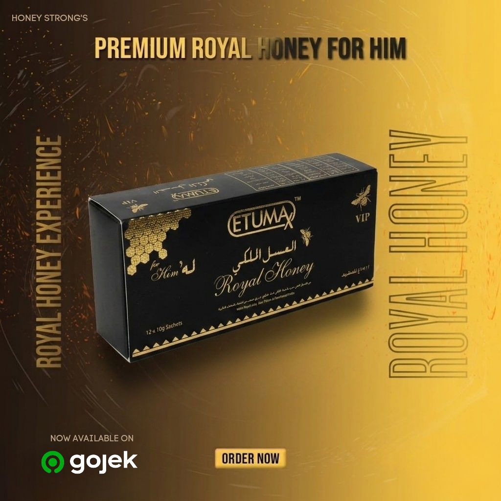 Etumax Royal Honey VIP Gold Madu Malaysia Satu Box isi 12 Sachet 10g Dari Royal Honey Malaysia