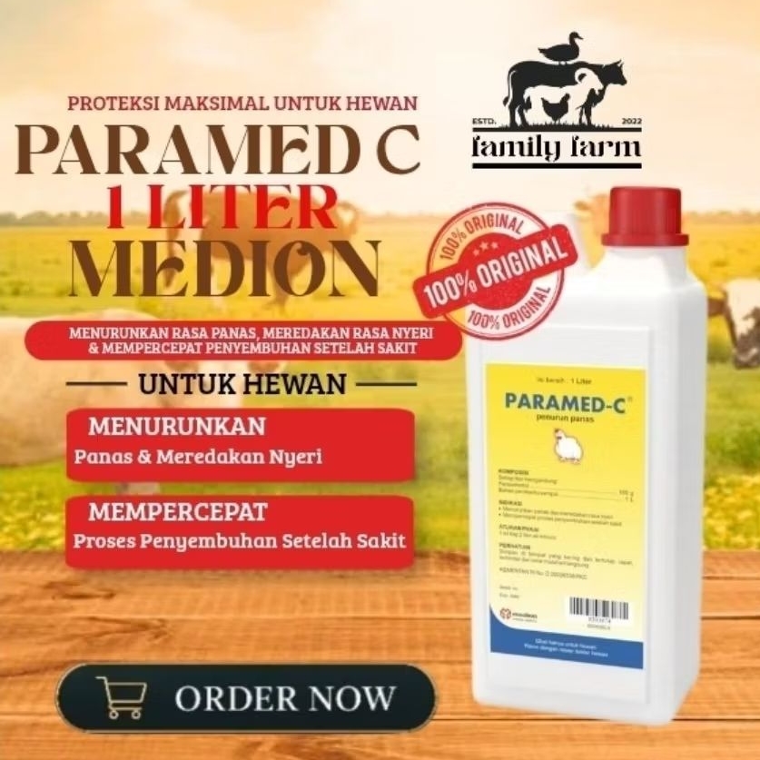 ( Original ) Paramed c 1 Liter Medion - Obat Penurun Panas Pada Ayam Unggas 100% Ampuh