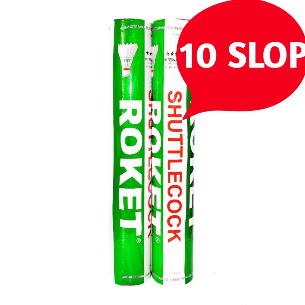 10 slop Shuttlecock badminton roket hijau Kok badminton roket hijau / roket / roket hijau