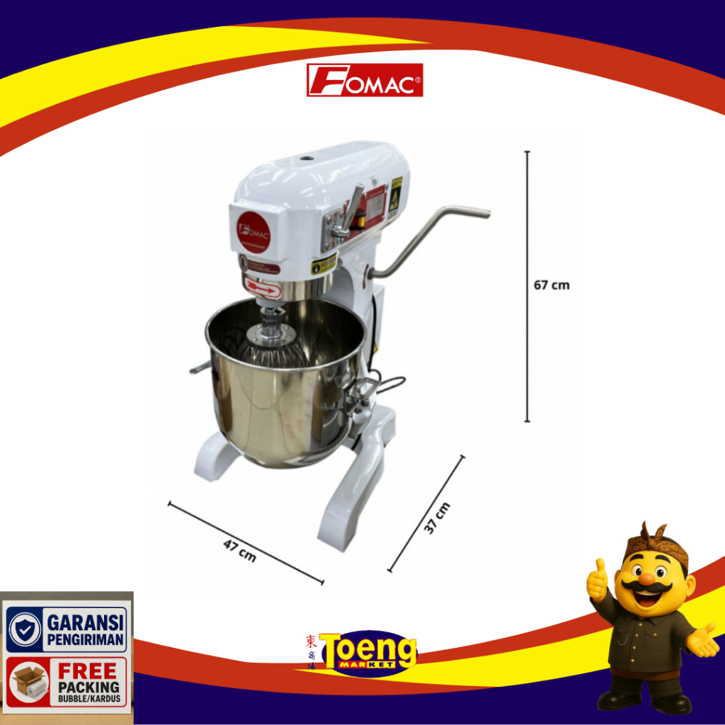 PLANETARY MIXER 15lt FOMAC - DOUGHMAKER MACHINE (MIXER) 15Ltr DMX-B15 FOMAC