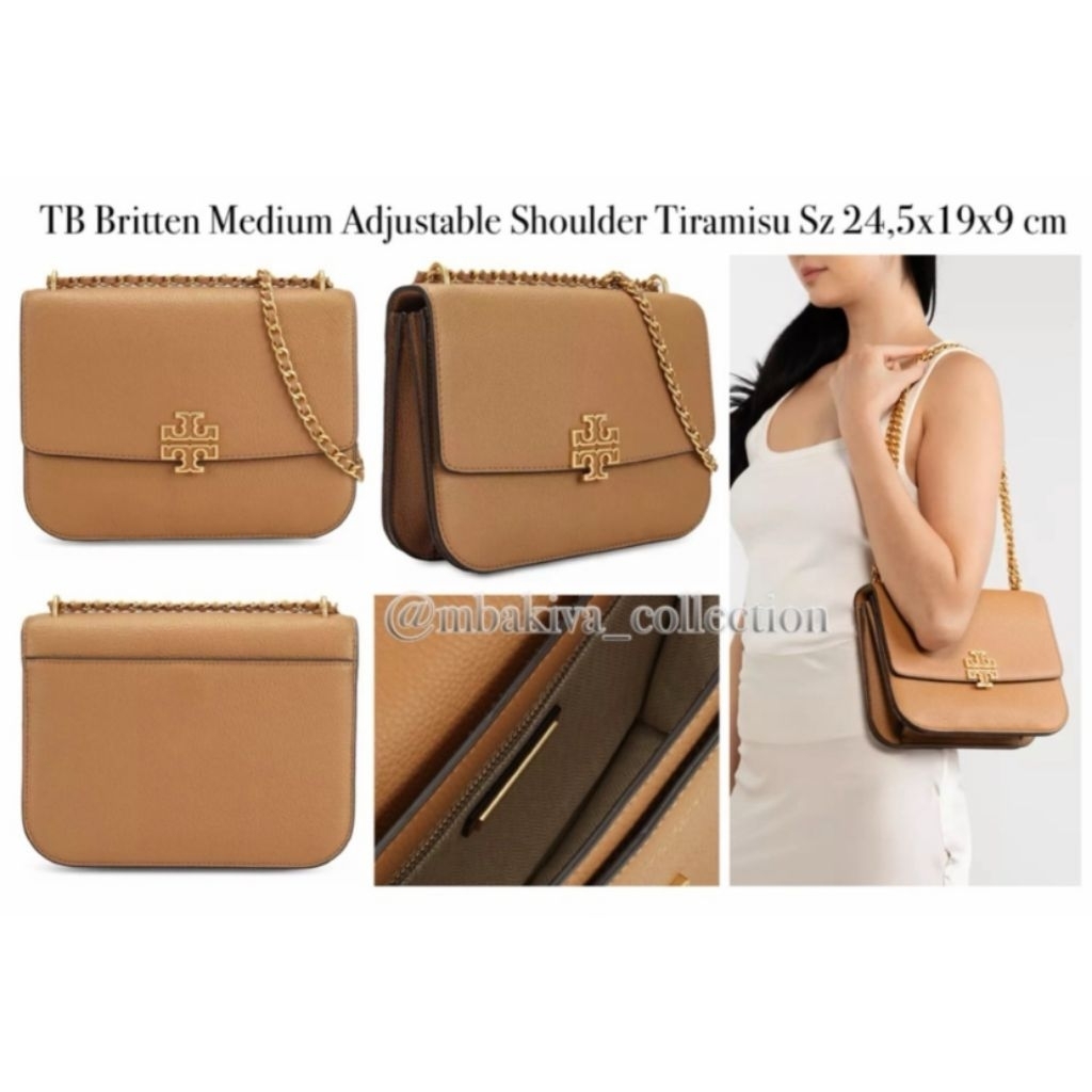 TB Britten Medium Adjustable Shoulder Tiramisu
