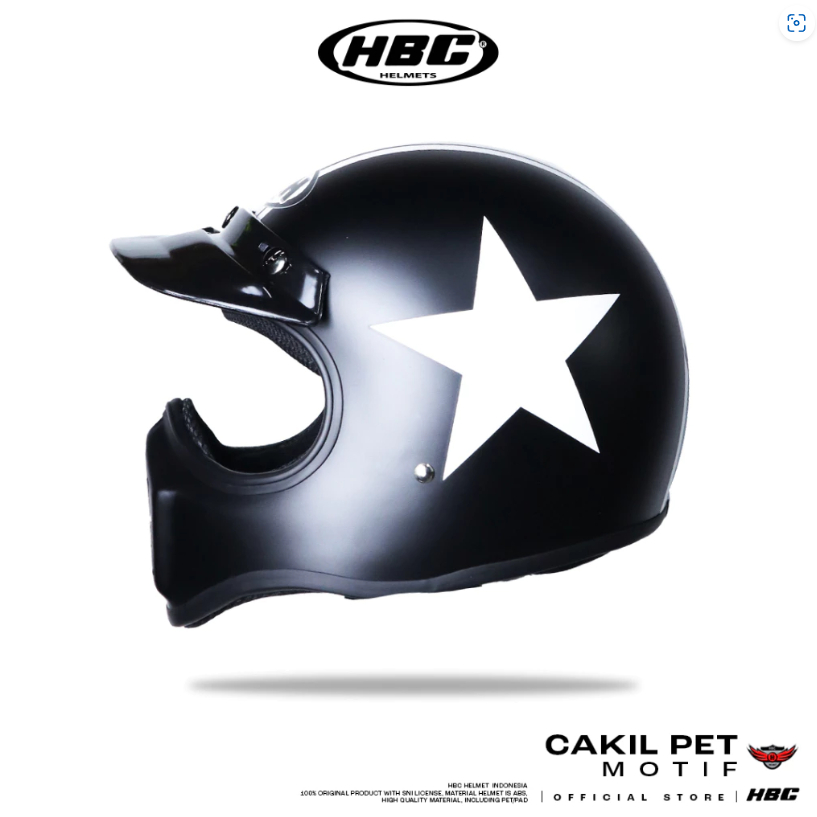 HBC HELM CAKIL PET STAR | HELM CAKIL FULL FACE