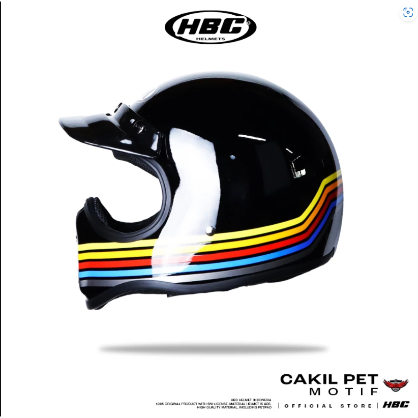 HBC HELM CAKIL PET STRIPE | HELM CAKIL FULL FACE