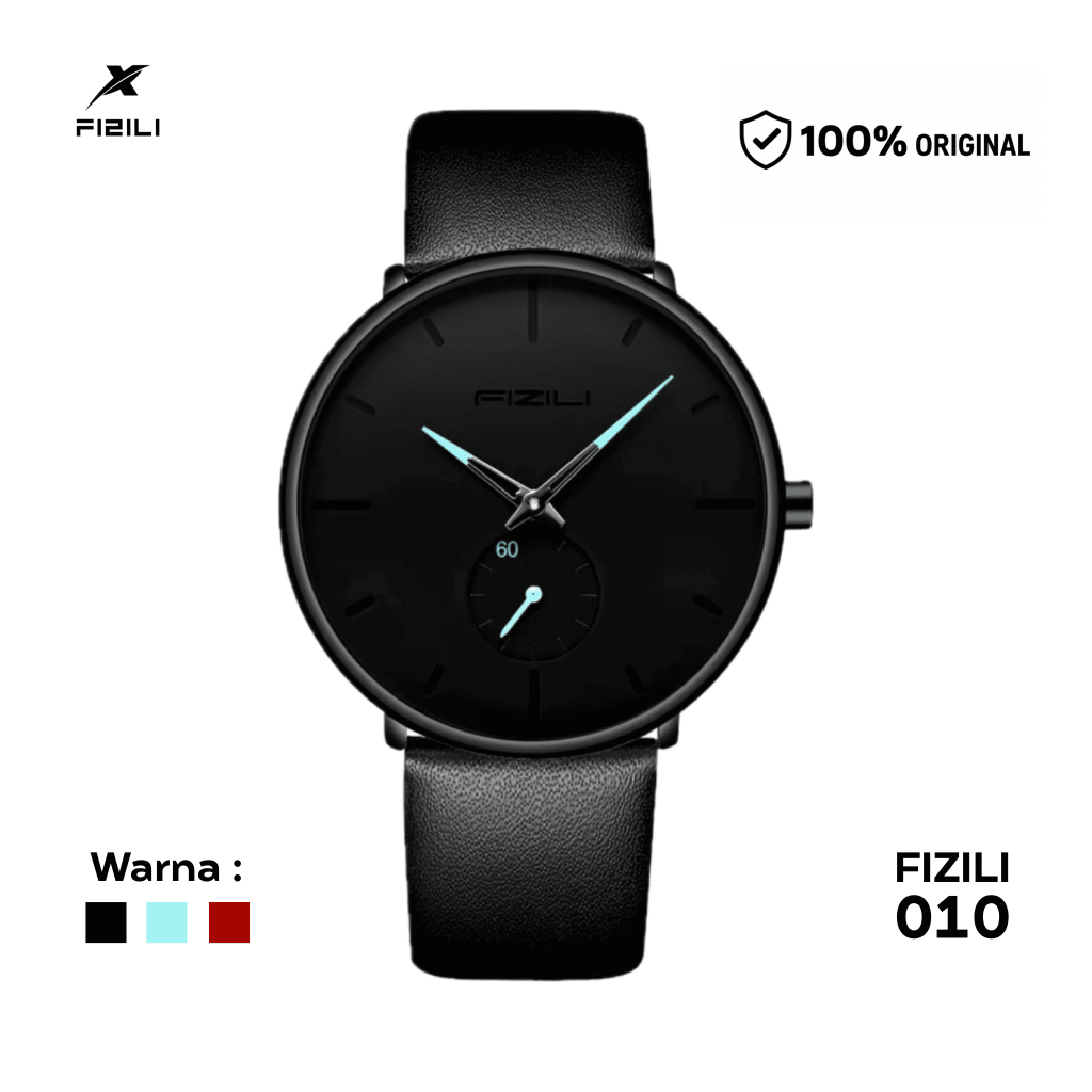 Jam Tangan Pria FIZILI 010 Stainless Strap Fashion Chronograph Tanggal Stopwatch Jarum Luminous