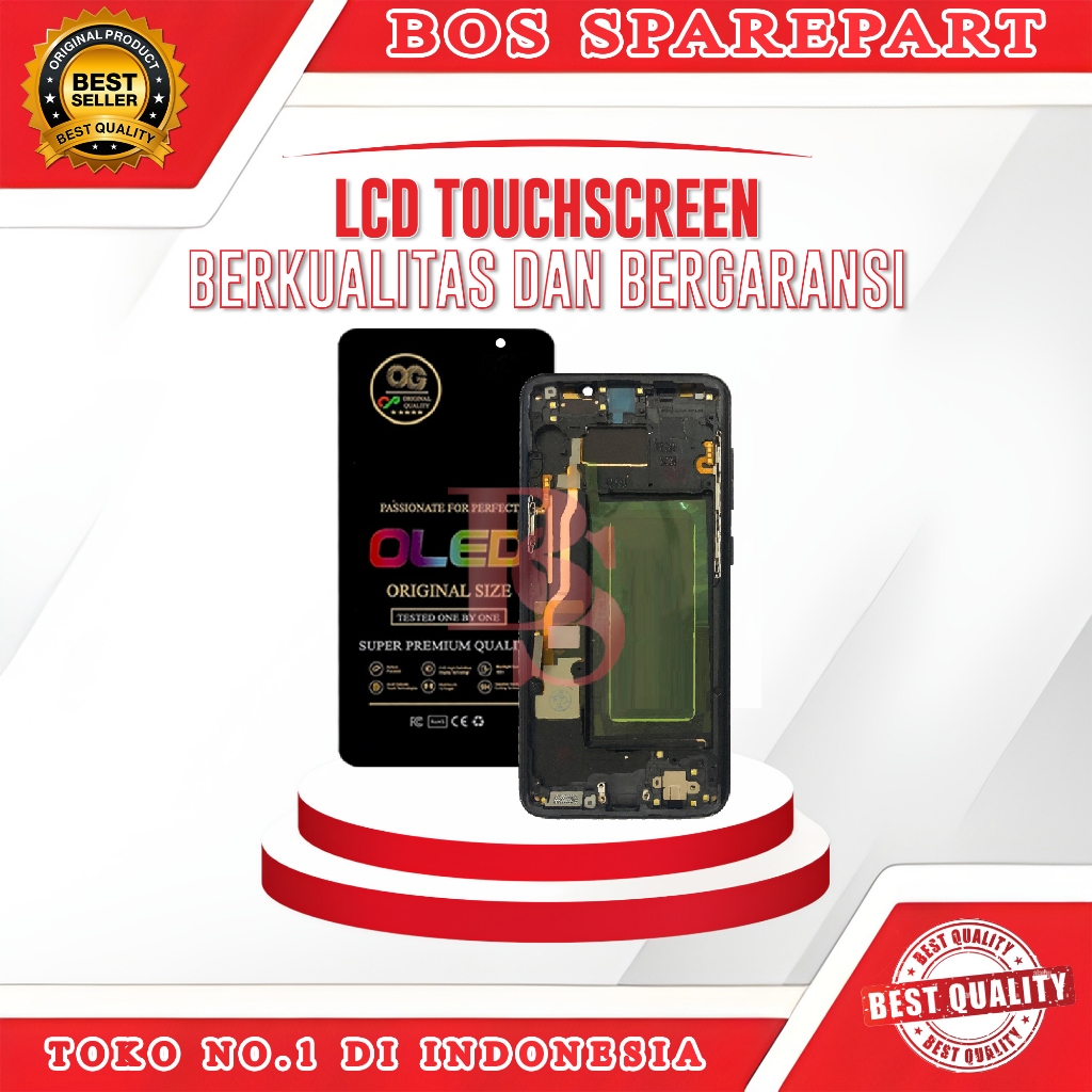 LCD TOUCHSCREEN + FRAME SAMSUNG S8 / G950 BLACK ORI SIZE OG OLED