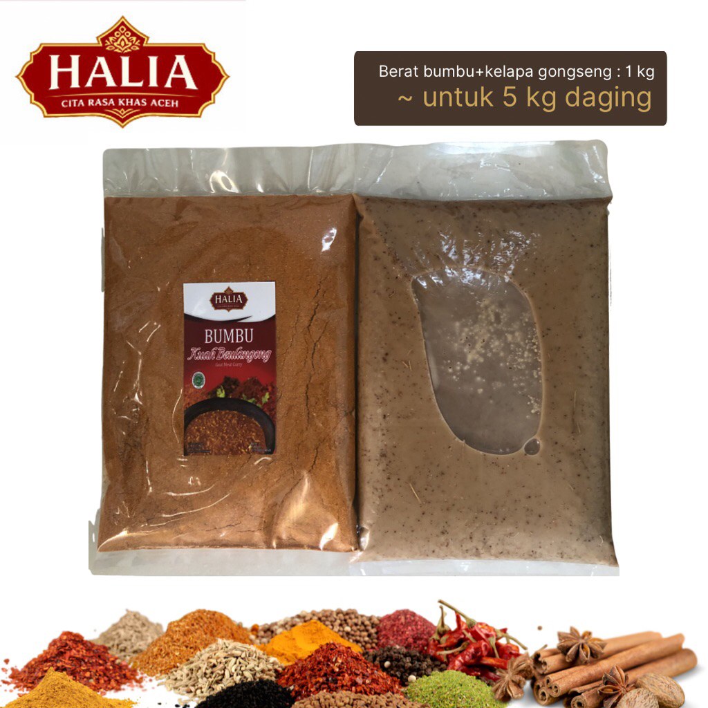 Bumbu kering Aceh kuah beulangong untuk 5 kg daging + kelapa gongseng | 1000 gr