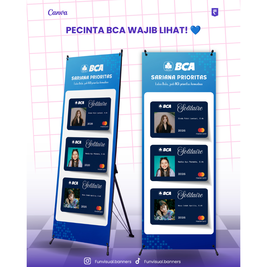 Design Banner sidang skripsi mahasiswa tema bank bca murah meriah promo banner sidang bca