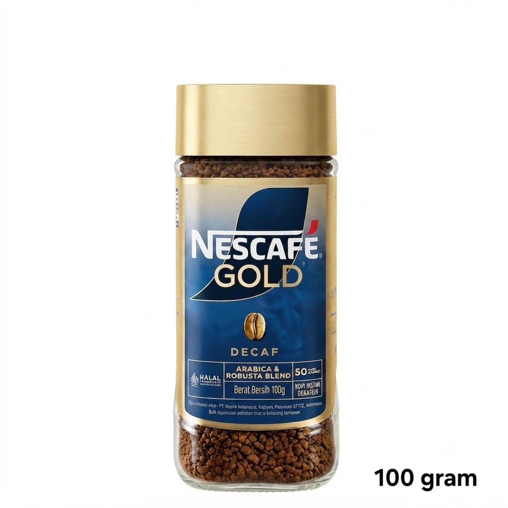 [Stock Terbatas] Nescafe Gold Decaf - Nescafe Decaffeinated - Nescafe Gold Biru 100 gram