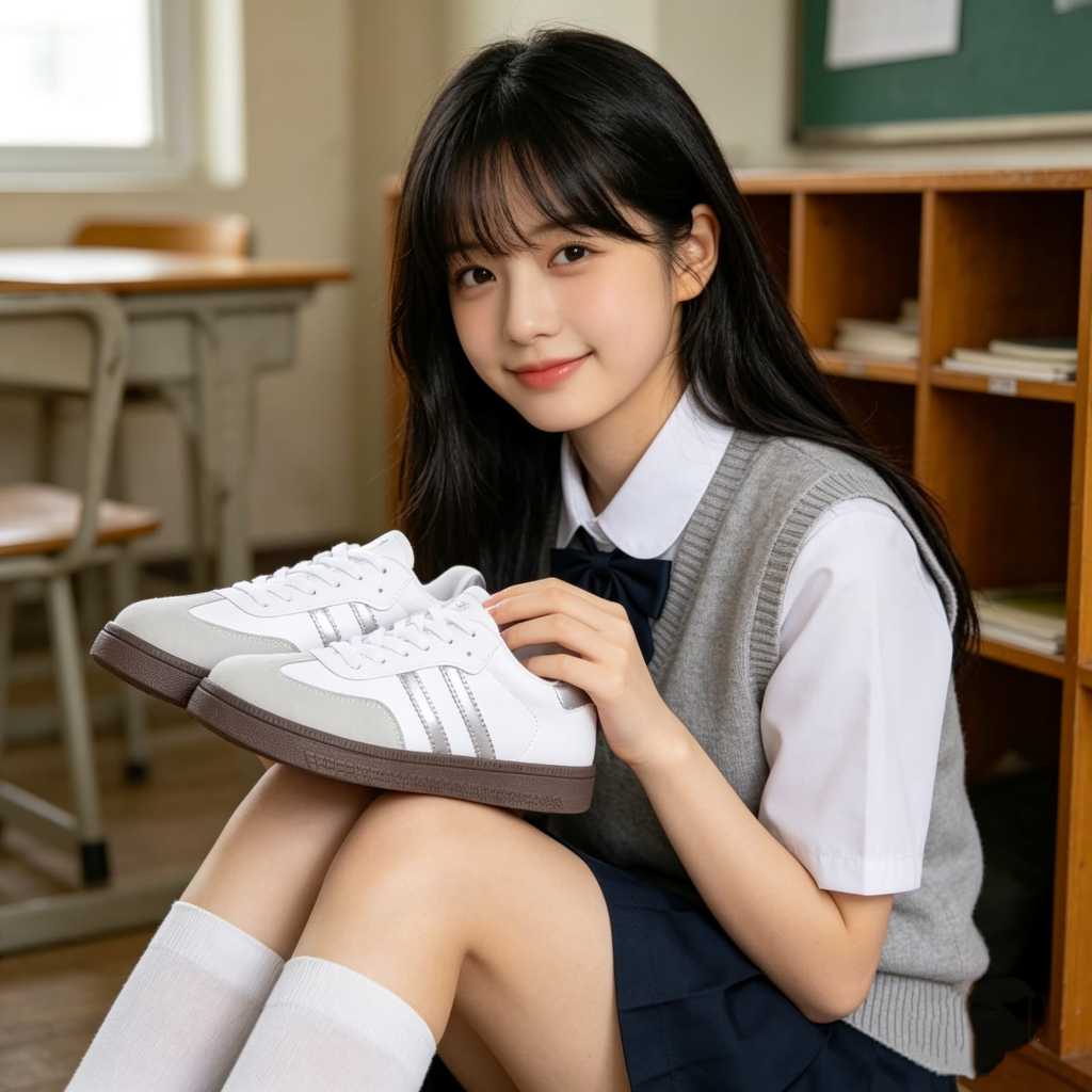 VPN Taehyung Sepatu Sneakers Wanita Sport Shoes Silver Pink Black 303