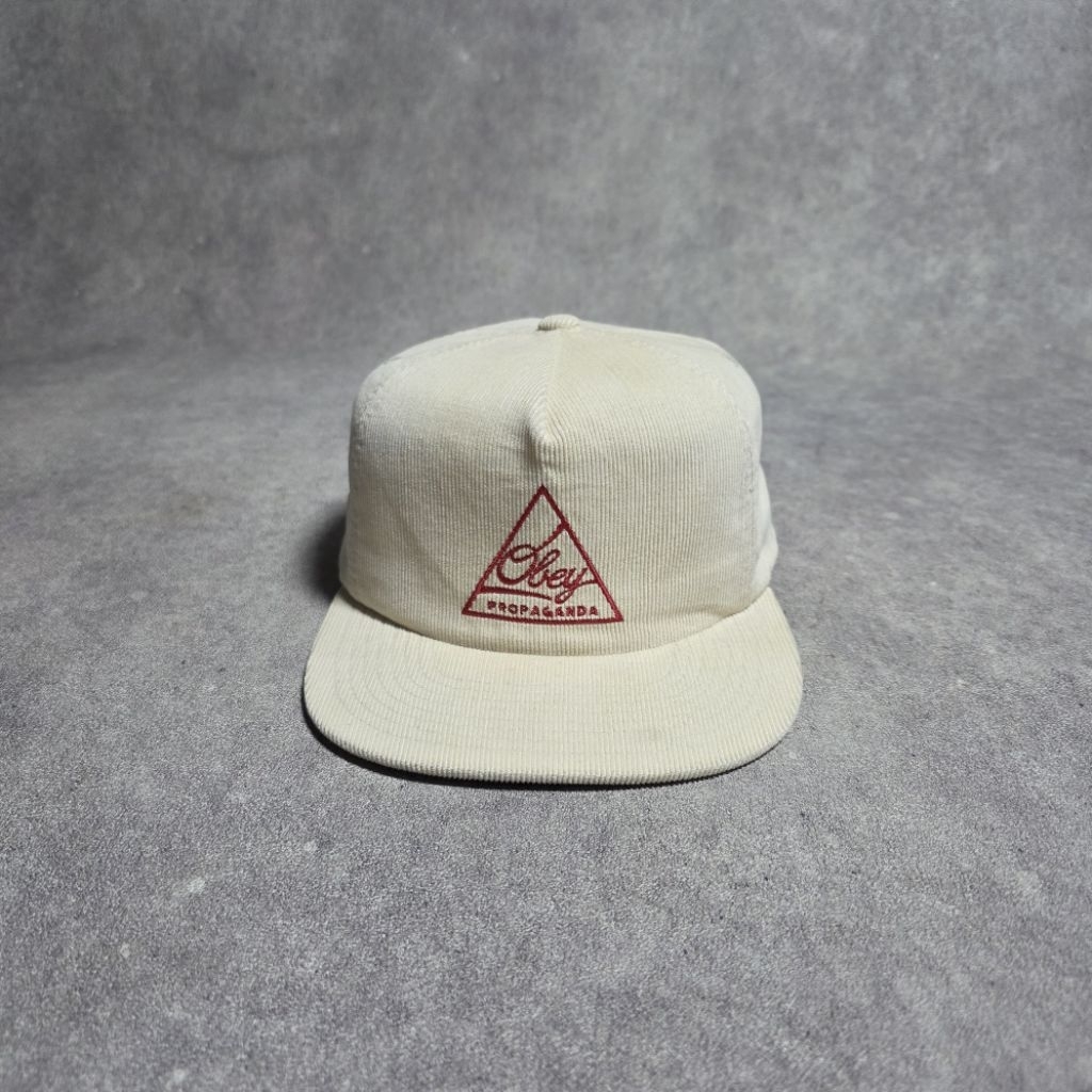 TOPI OBEY PROPAGANDA TRIANGLE LOGO CORDUROY SNAPBACK HATS