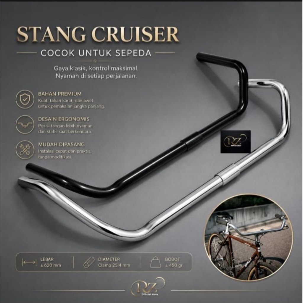 GH - 04 Garvin Bossa Bar /Stang Kumis Custom Handlebar Mirip Nitto Bosco Bar - Promenade /nitto Bosc