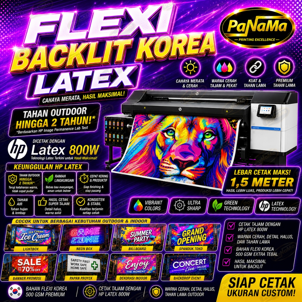 Print Backlit Korea 510gsm - HP LATEX - Cetak Backlite Korea Premium, Neon Box, Light Box Bandung