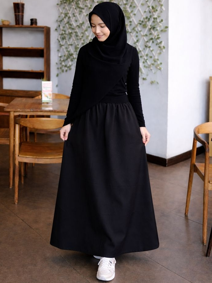 Rok Kerja Panjang Muslimah Original AMUNZEN Polos Full Karet (Produsen Rok Kerja Wolfis Balotelli)