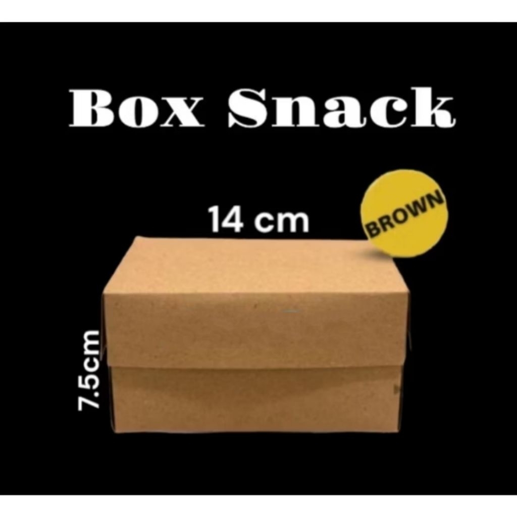 10pcs Dus Snack Box Warna Coklat 14x10x7.5cm