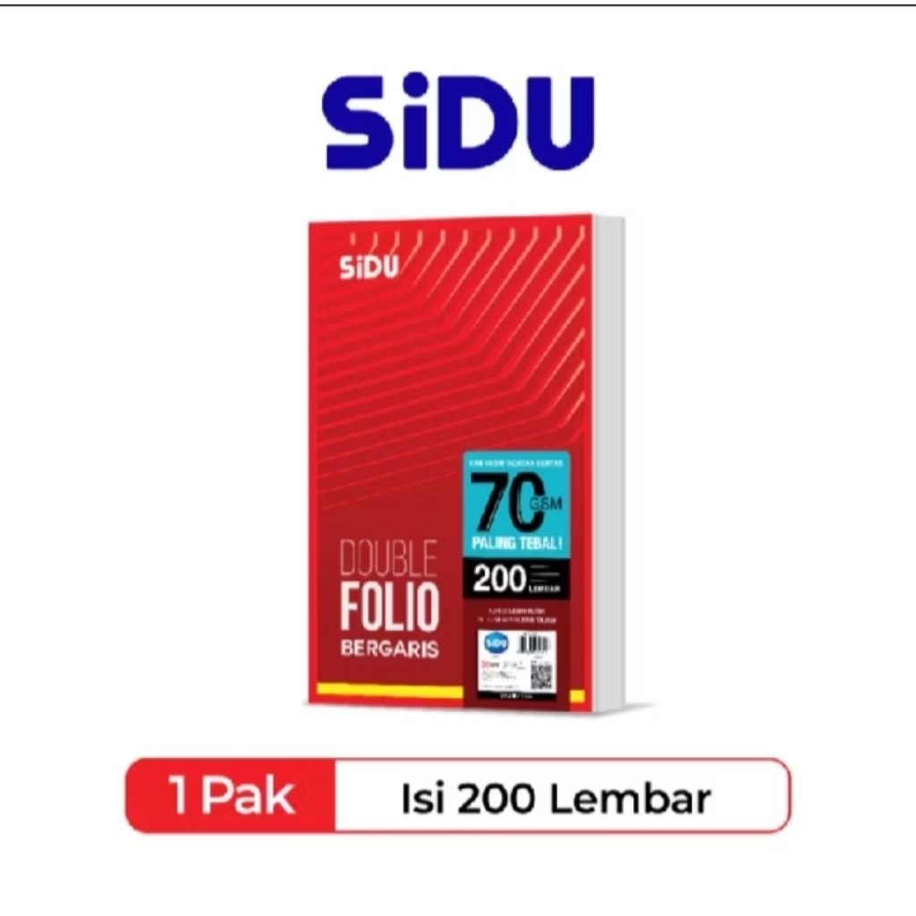 1pack kertas folio bergaris merk SIDU isi 200 100% original