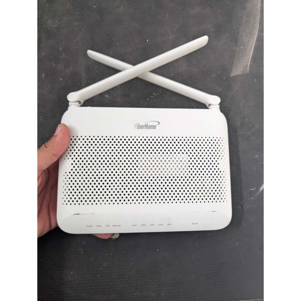 Modem Router ONT GPON FiberHome HG6045F3 Wi-Fi 6 Dual Band 2.4G & 5G (Bekas Normal) + adaptor