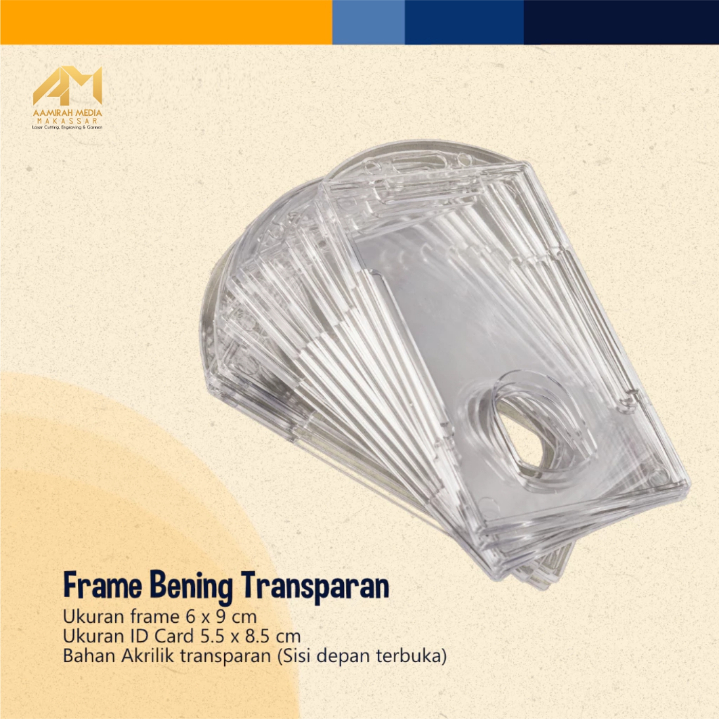 Frame BENING TRANSPARANT/Bening Kaca Casing Tempat ID Card Holder ID Card