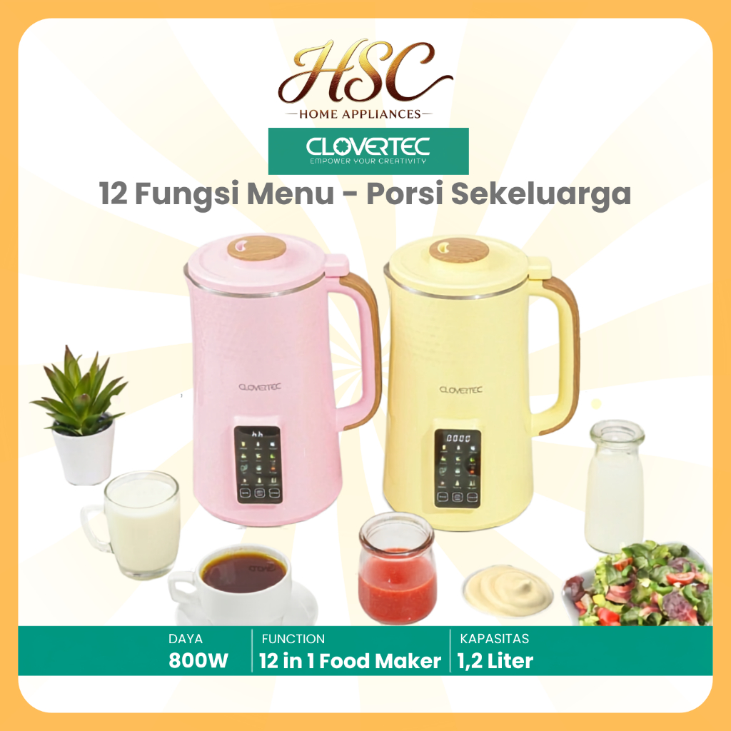 CLOVERTEC Soya Milk Maker Multifungsi 1,2L CFM-121