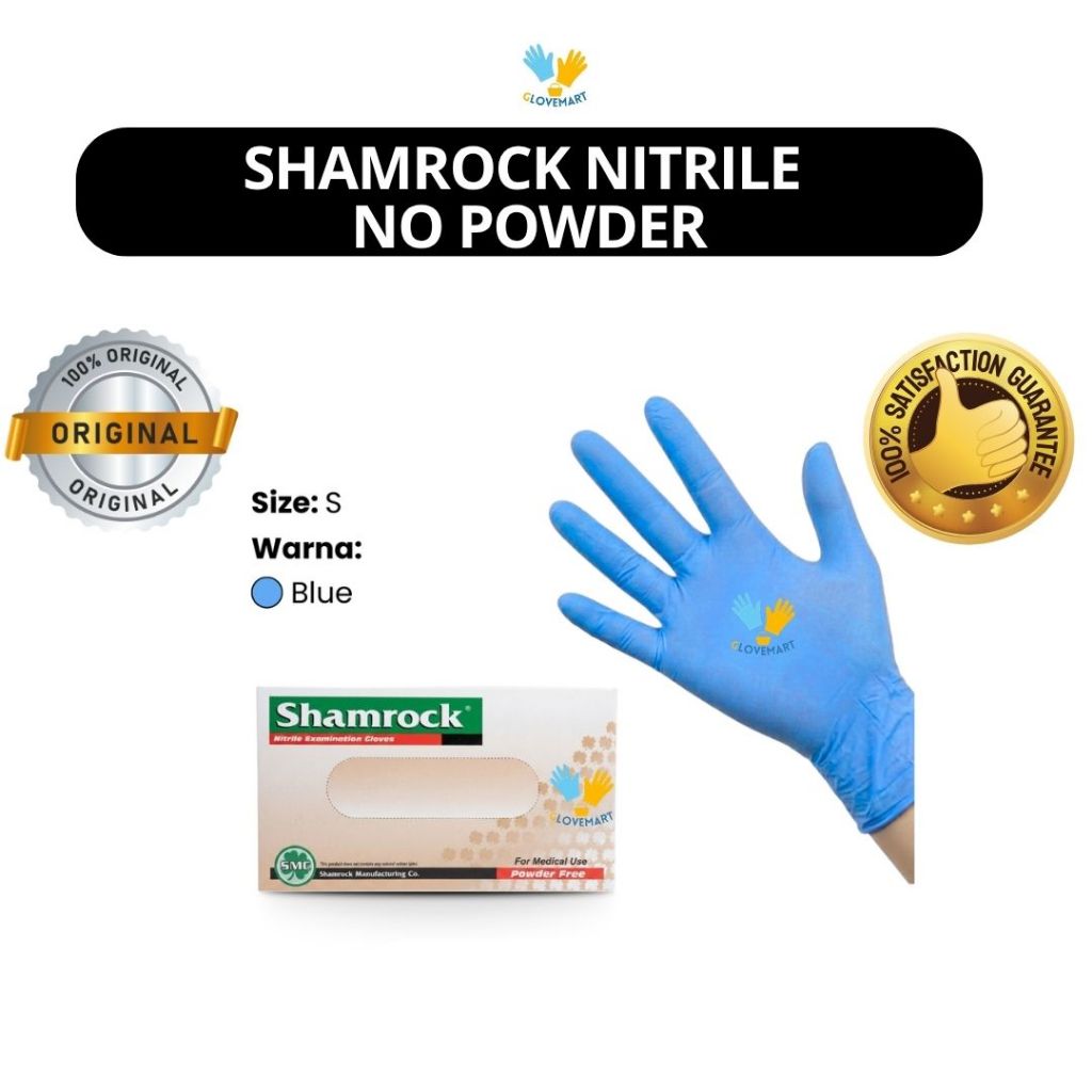 Sarung Tangan Nitrile Shamrock / Sarung Tangan Nitrile No Powder / Sarung Tangan Shamrock