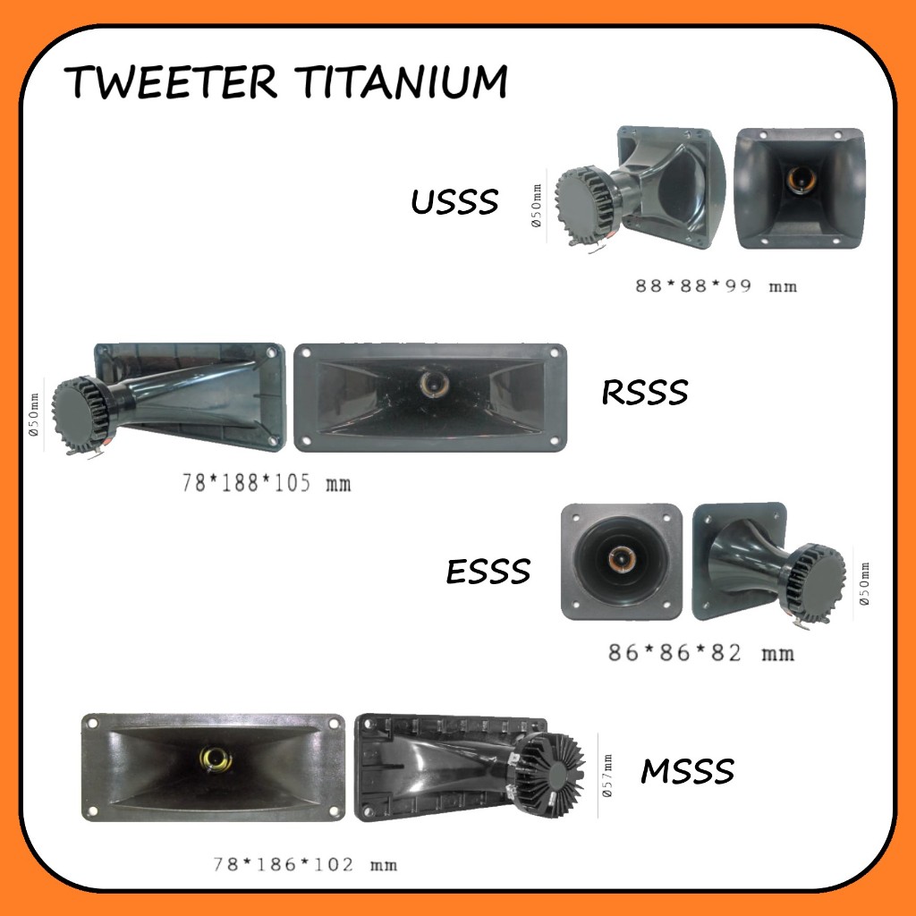AUTO NET TWEETER SPEAKER WALET TITANIUM - tweeter speaker walet magnet Neodymium NHP