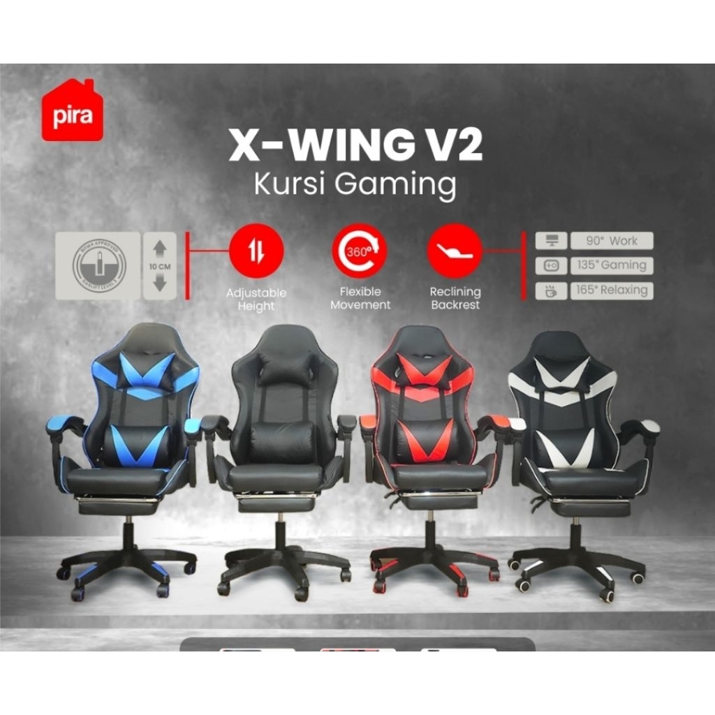 NEW kursi gamers kursi komputer kursi live streaming kursi hidrolik riclening Kursi Game X- WING