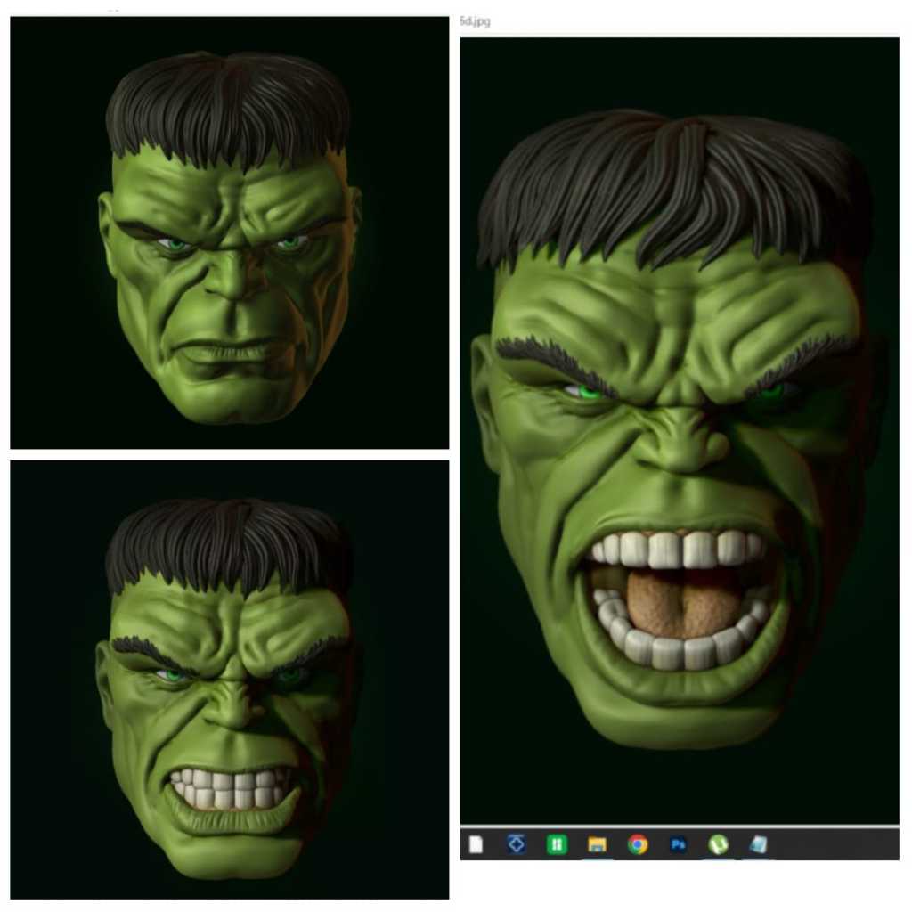 Headsculpt Head HS Immortal Hulk kitbash Mcfarlane mezco shf figma Marvel Legends Damtoys Vtoys Nota