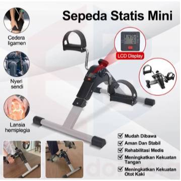 EBUY Sepeda Statis Terapi Portable Sepeda Statis Mini Bike Untuk Terapi Kaki Tangan Stroke