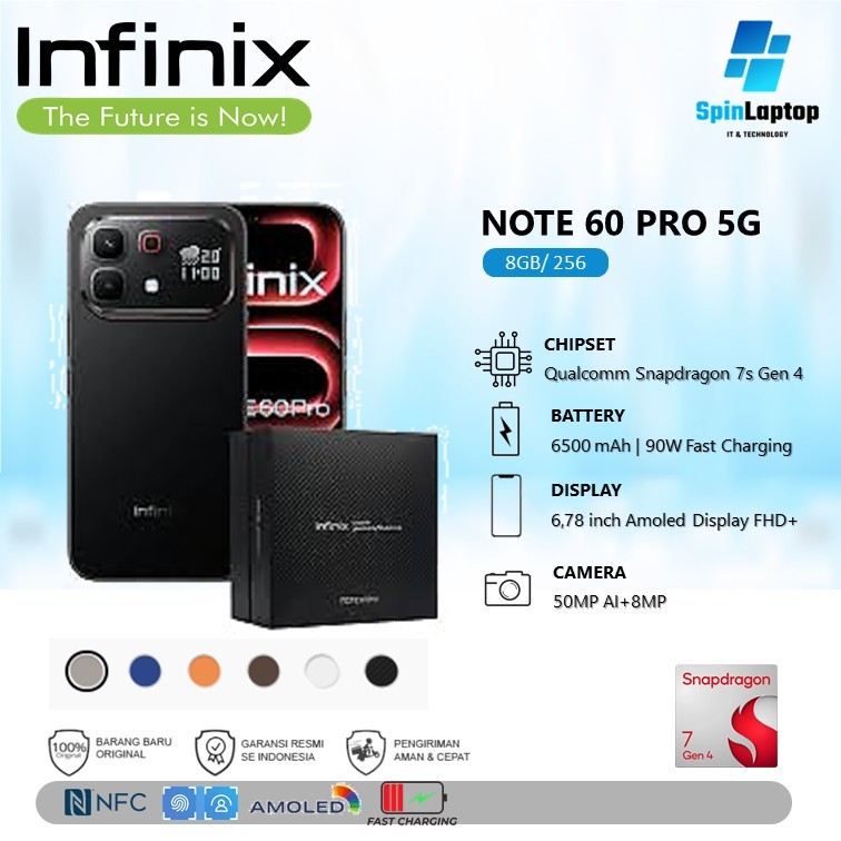 [Pengiriman Instan] Infinix Note 60 PRO 12/256 Snapdragon 7s Gen 4 Layar AMOLED 6,78 inch Baterai 65