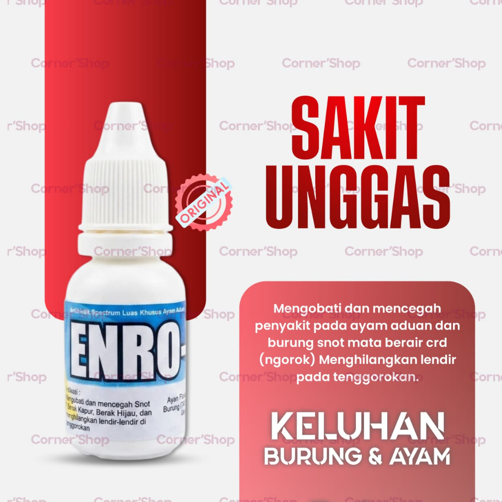 ENRO-B ENRO B ENROB DR JATMIKO OBAT ANTIBIOTIK ATASI BURUNG SERAK LENDIR TENGGOROKAN AYAM UNGGAS