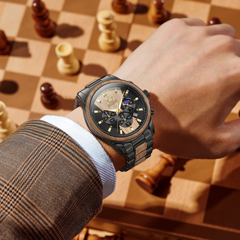 Exclusive Olves Jam Tangan Pria Anti Air Original Terbaru Stainless Steel Unik Fashion Tahan Lembab