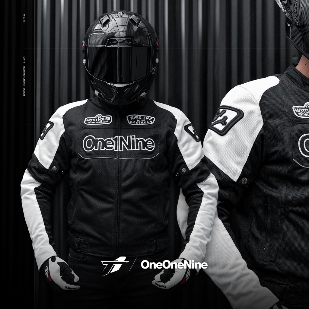 Oneonenine Ksr Jaket Mesh TOUR1 BLACK WHITE Series - Jaket Motor Body Protector