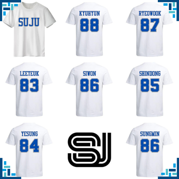 kaos baseball kpop suju baju atasan olahraga sport super junior siwon yesung sungmin leeteuk donghae